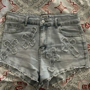 demin cross shorts